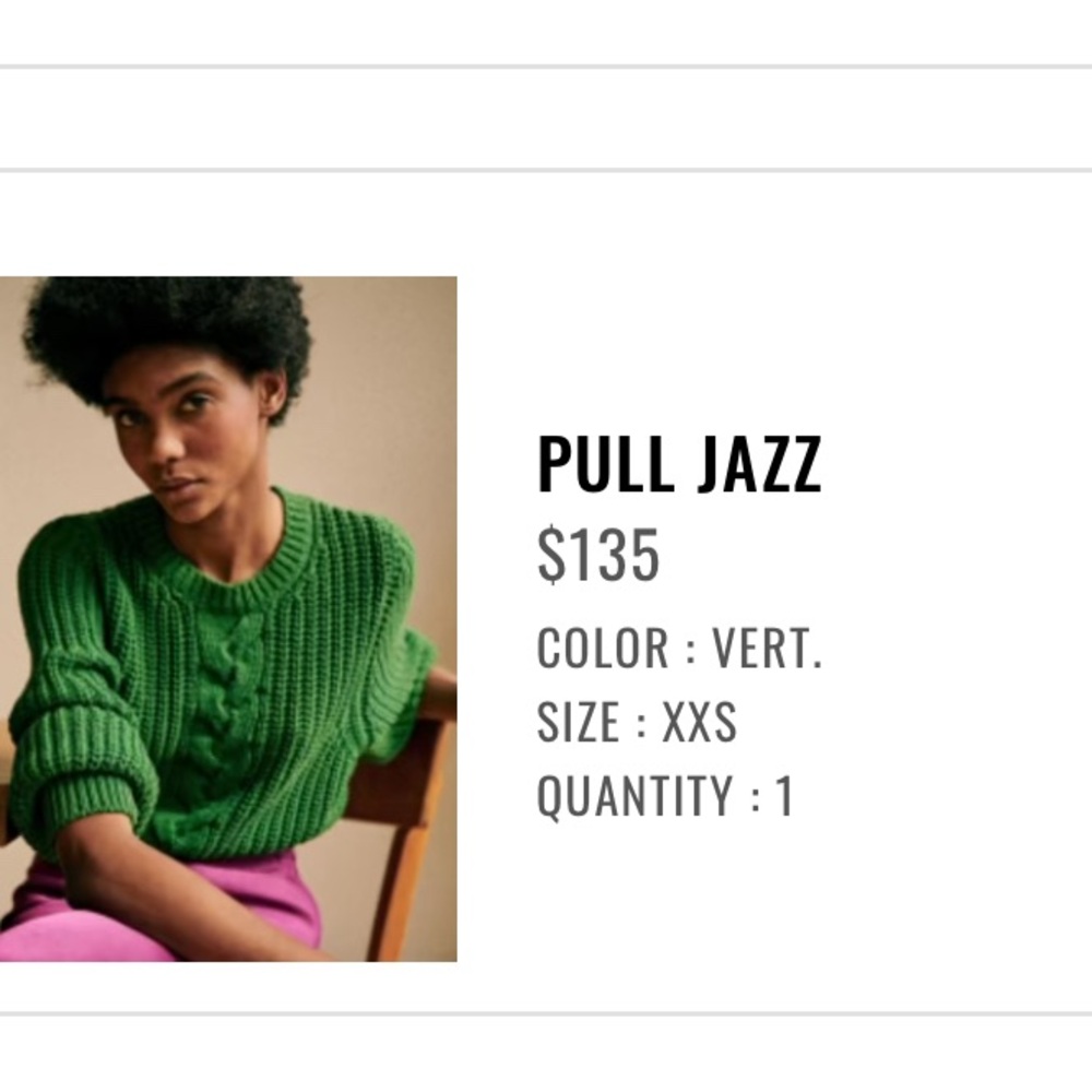 “Jazz” Green Cable Knit Sweater
